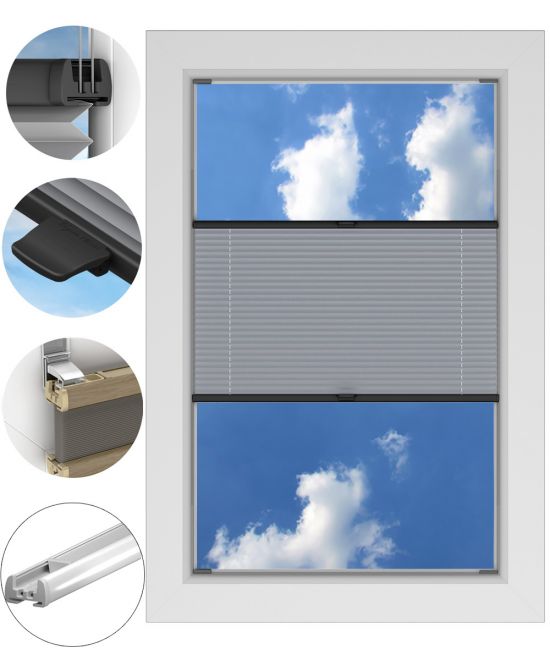 Roleta Plisowana ZACIEMNIAJĄCA BEZINWAZYJNA PROFIL BIAŁY na wymiar