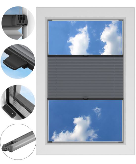 Roleta Plisowana ZACIEMNIAJĄCA inwazyjna PROFIL SREBRNY na wymiar