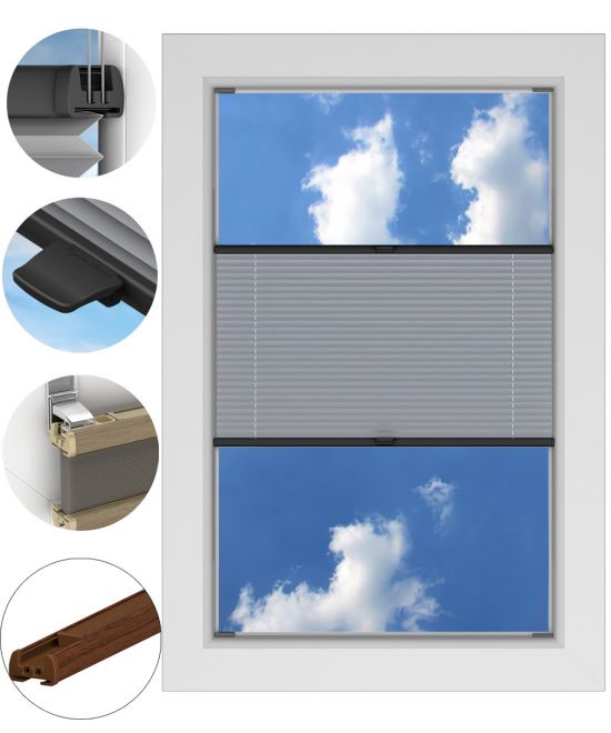 Roleta Plisowana ZACIEMNIAJĄCA BEZINWAZYJNA PROFIL ZŁOTY DĄB na wymiar