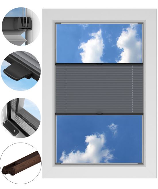 Roleta Plisowana ZACIEMNIAJĄCA inwazyjna PROFIL ORZECH na wymiar