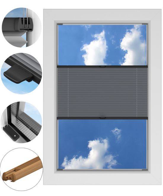 Roleta Plisowana ZACIEMNIAJĄCA inwazyjna PROFIL SOSNA na wymiar