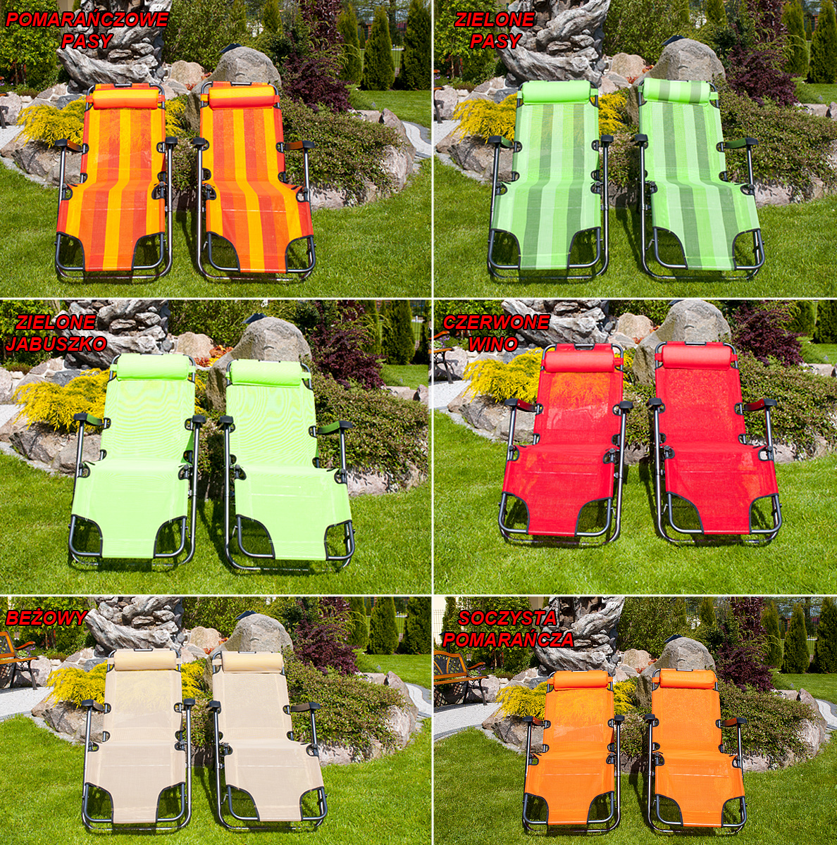 leżaki ogrodowe szeroki wybór kolorów
