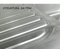 Zlewozmywak metalowy SCALA wpuszczany w blat struktura SATYNA